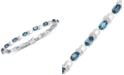 Macy's London Blue Topaz (7-1/2 ct. t.w.) & Diamond Accent Bracelet in Sterling Silver